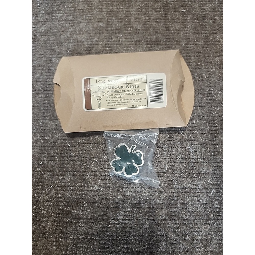 Longaberger Shamrock Knob #23382 in Original Packaging‎ Heavy Metal